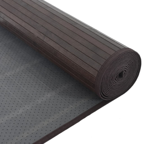 Alfombra rectangular bambú marrón oscuro 80x500 cm M 5