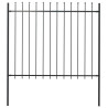 Valla de jardín con puntas de lanza acero negro 1.7x1.5 m 1