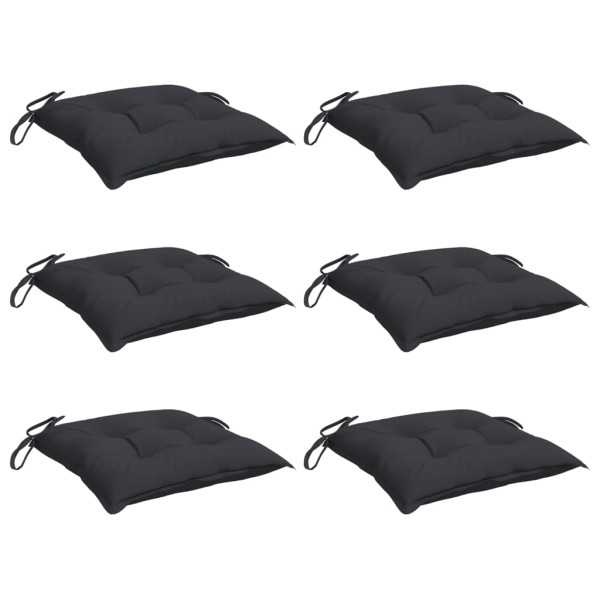 Almofadões de cadeira 6 pcs 40x40x7 cm tecido oxford preto M 3