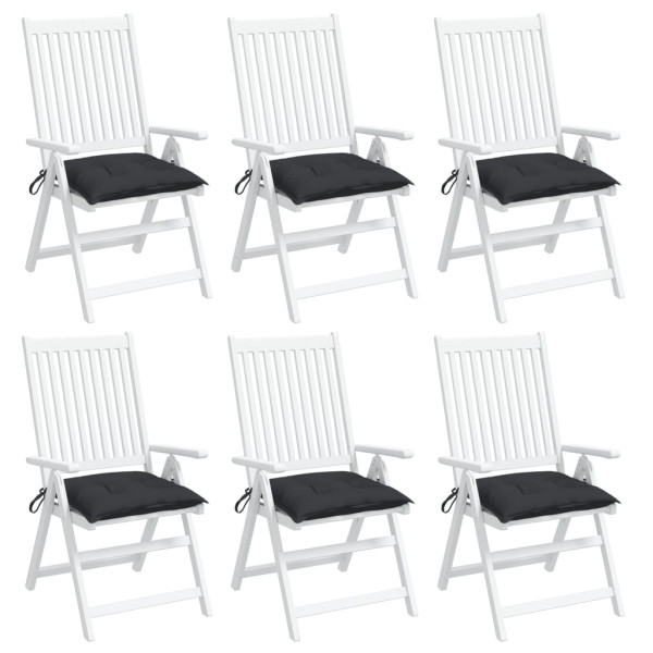 Cojines de silla de jardín 6 uds tela Oxford negro 40x40x7 cm M 4