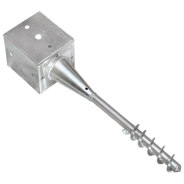 Picas de tierra 2 uds acero galvanizado plateado 12x12x56 cm M 4