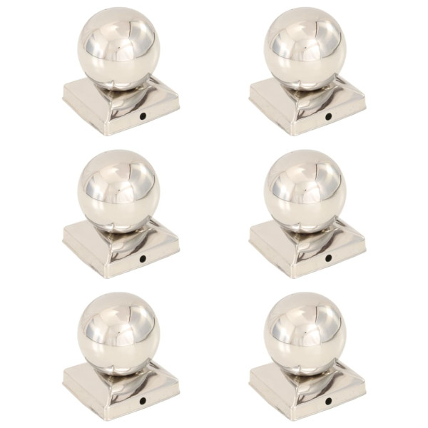Tapas para postes 6 uds acero inoxidable globo final 91x91 mm D