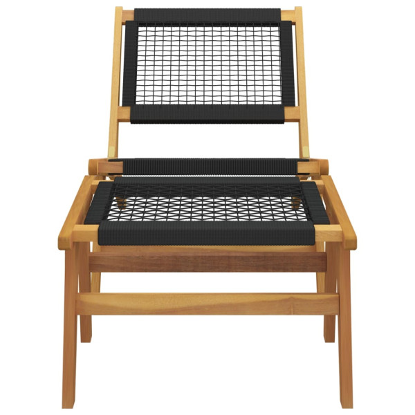 Silla de jardín con reposapiés madera maciza teca y poliéster M 3