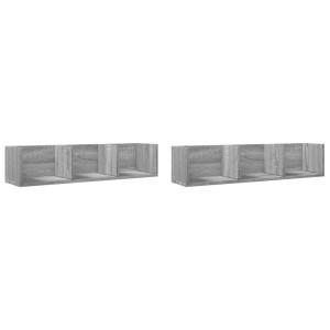 Muebles pared 2 uds madera ingeniería gris Sonoma 75x18x16.5 cm H