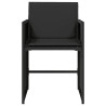 Cadeiras de jardim com almofadões 4 pcs vime PE preto 5