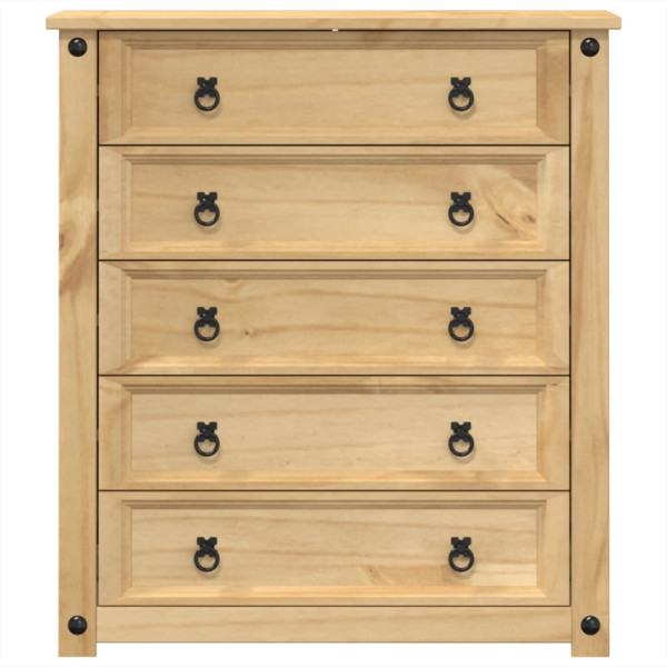 Cómoda cajonera Corona madera maciza de pino 80x40x89 cm M 4