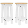 Bancos de bar 2 pcs madeira de pinho maciça branco 2
