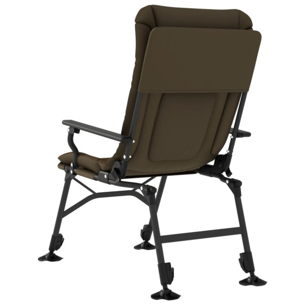 Silla de pesca con reposabrazos plegable taupe M 5