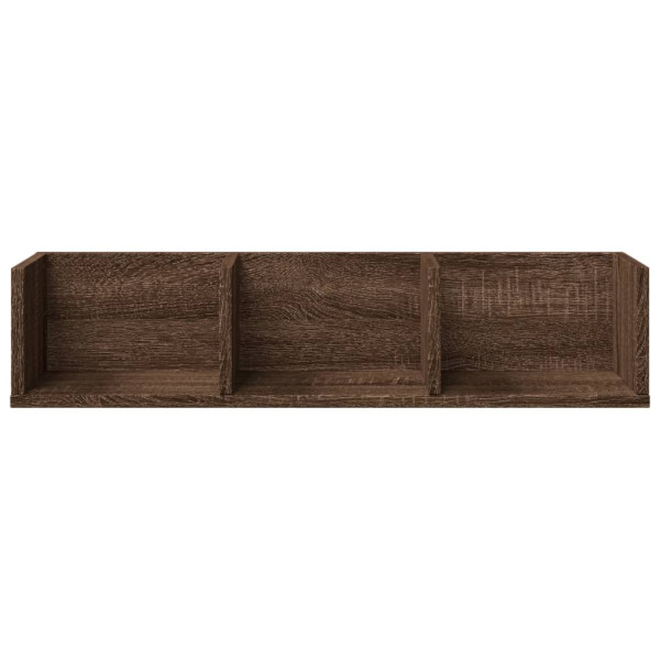 Mueble de pared madera de ingeniería marrón roble 75x18x16.5 cm M 5