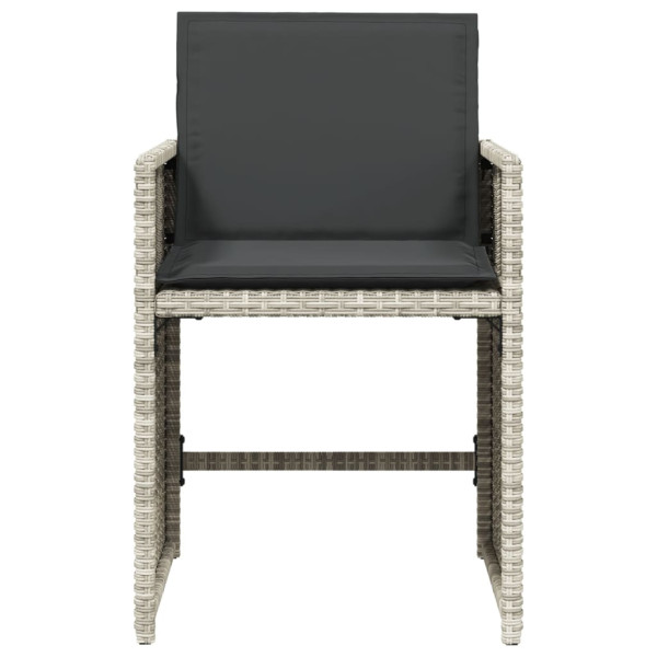 Sillones de jardín con cojines 4 uds ratán sintético gris claro M 2