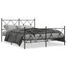 Estrutura de cama com cabeceira e pés 150x200 cm metal preto 1