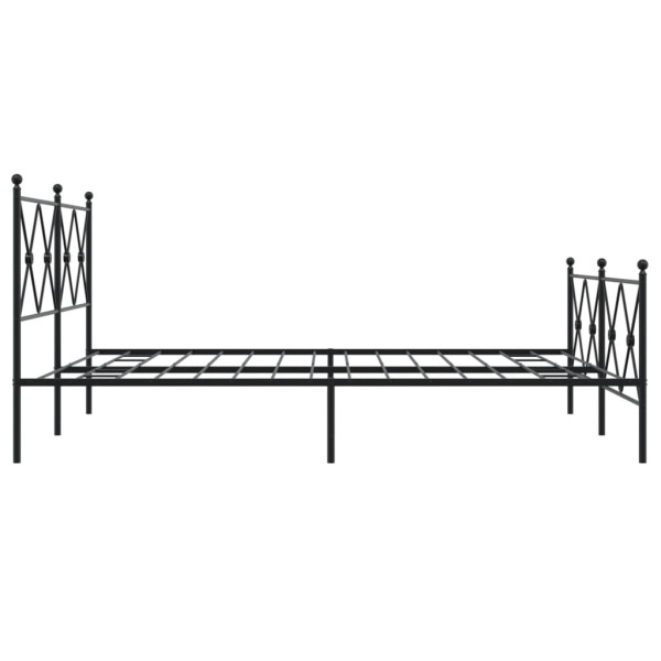 Estructura de cama cabecero y estribo metal negro 150x200 cm M 5