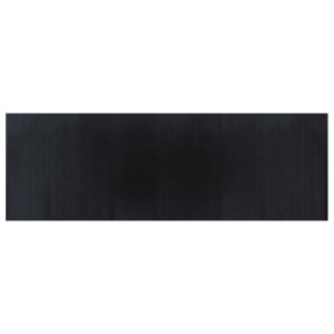 Alfombra rectangular bambú negro 100x300 cm H