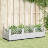 Vaso/floreira de jardim c/ estacas 123.5x43.5x43.5 cm PP branco 1