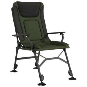 Silla de pesca con reposabrazos plegable verde H