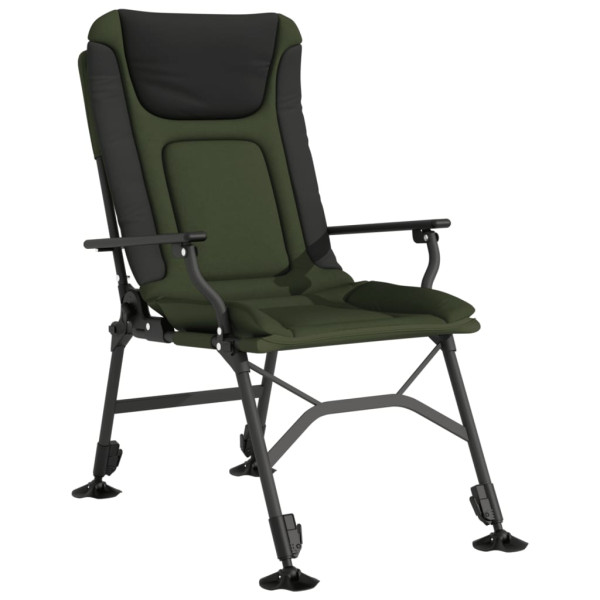 Silla de pesca con reposabrazos plegable verde M 2