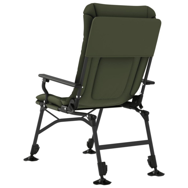 Silla de pesca con reposabrazos plegable verde M 5