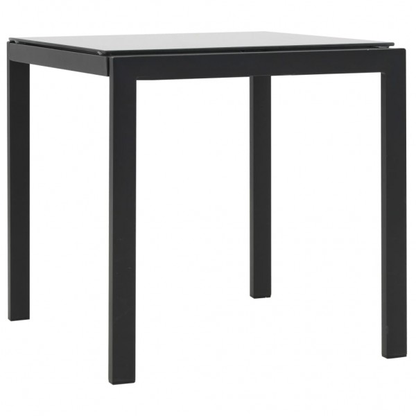 Espreguiçadeiras com mesa 2 pcs vime PE e textilene preto M 3