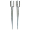 Picas de tierra 2 unidades acero galvanizado plateado 10x76 cm 1