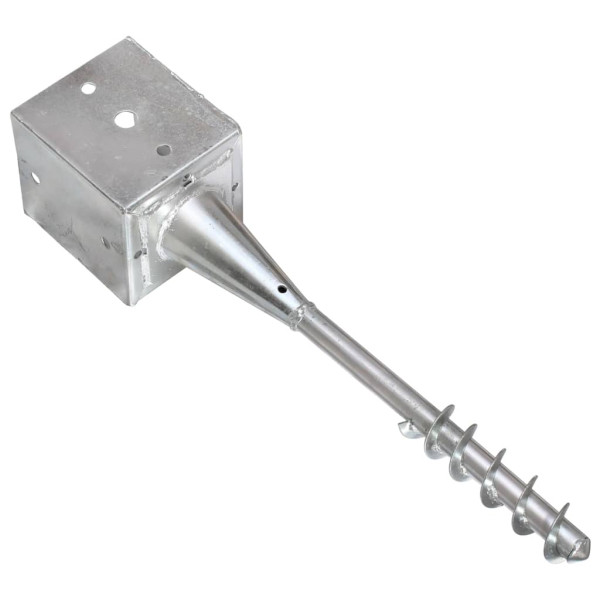 Picas de tierra 6 uds acero galvanizado plateado 12x12x56 cm M 4