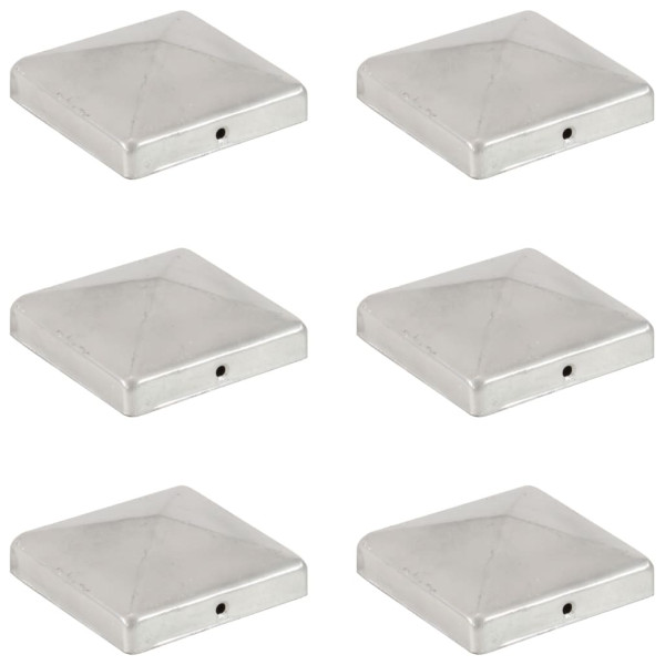 Tapas para postes de valla 6 uds metal galvanizado 101x101mm D