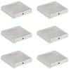 Tapas para postes de valla 6 uds metal galvanizado 101x101mm 1