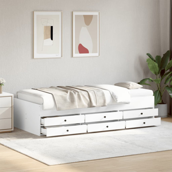 Sofá-cama com gavetas sem colchão 90x200 cm branco M 3