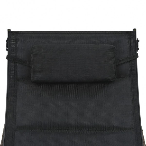 Tumbona de ratán sintético y textileno marrón M 5