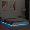 Estrutura cama c/ luzes LED 140x200 cm derivados madeira branco 3