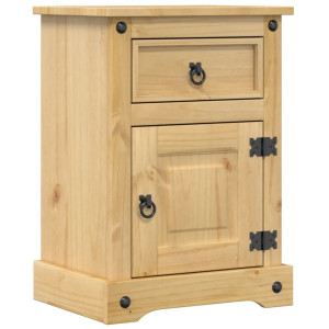 Mesita de noche Corona madera maciza de pino 45x35x64 cm H