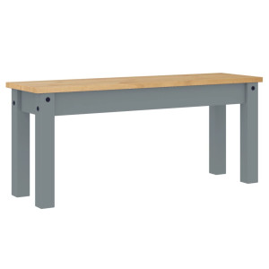 Banco de comedor Panama madera maciza de pino gris 105x30x45 cm H