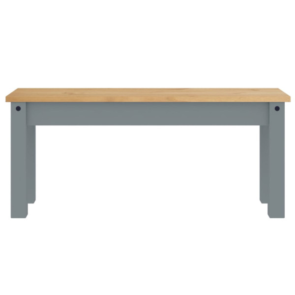 Banco de comedor Panama madera maciza de pino gris 105x30x45 cm M 4