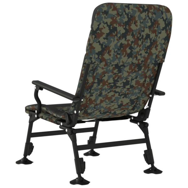 Silla de pesca con reposabrazos plegable camuflaje M 5
