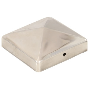 Tampas piramidais p/ postes vedação 6pcs aço inoxidável 91x91mm H