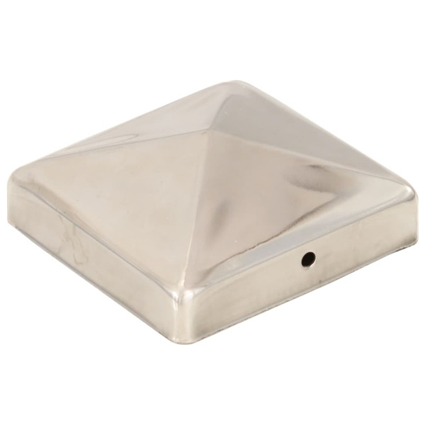 Tampas piramidais p/ postes vedação 6pcs aço inoxidável 91x91mm M 2