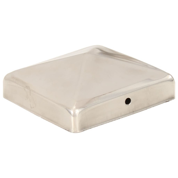 Tampas piramidais p/ postes vedação 6pcs aço inoxidável 91x91mm M 3