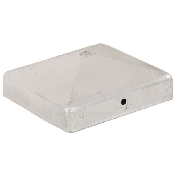 Tampas piramidais postes vedação 6pcs metal galvanizado 91x91mm M 3