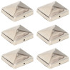 Tapas piramidales postes valla 6 uds acero inoxidable 71x71 mm 1