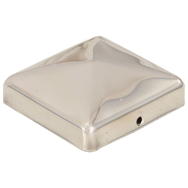 Tapas piramidales postes valla 6 uds acero inoxidable 71x71 mm M 2