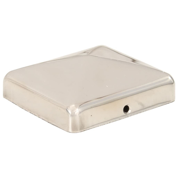 Tapas piramidales postes valla 6 uds acero inoxidable 71x71 mm M 3