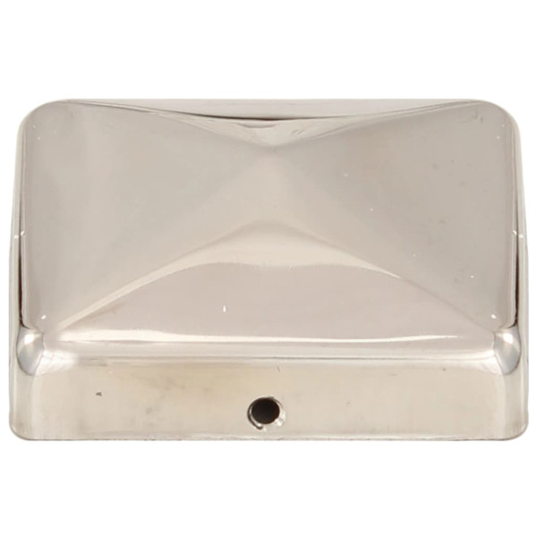 Tampas para postes de cerca pirâmide 6 unidades aço inoxidável 71x71 mm M 4
