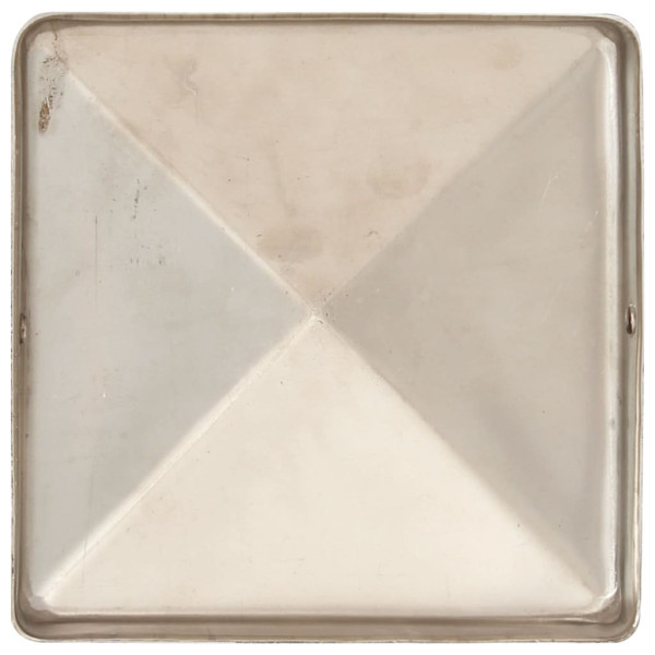 Tapas piramidales postes valla 6 uds acero inoxidable 71x71 mm M 5