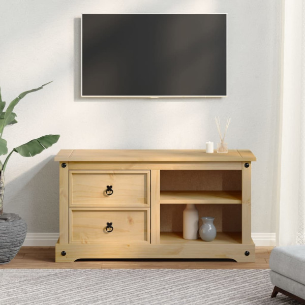 Mueble de TV Corona madera maciza de pino 100x40x52 cm M 3