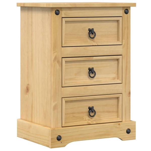 Mesita de noche Corona madera maciza de pino 45x35x64 cm M 2