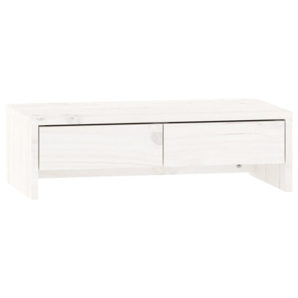 Soporte de monitor madera maciza de pino blanco 50x27x15 cm M 2