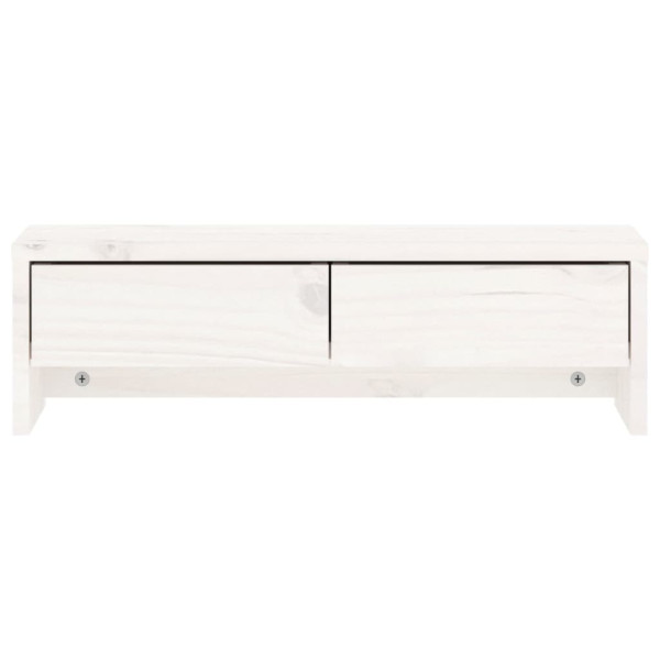 Soporte de monitor madera maciza de pino blanco 50x27x15 cm M 5