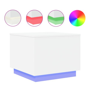 Mesa de centro con luces LED blanco 50x50x40 cm H