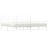 Estrutura de cama com cabeceira e pés 200x200 cm metal branco 4