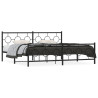 Estructura de cama cabecero y estribo metal negro 200x200 cm 3