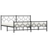 Estrutura de cama com cabeceira e pés 200x200 cm metal preto 4
